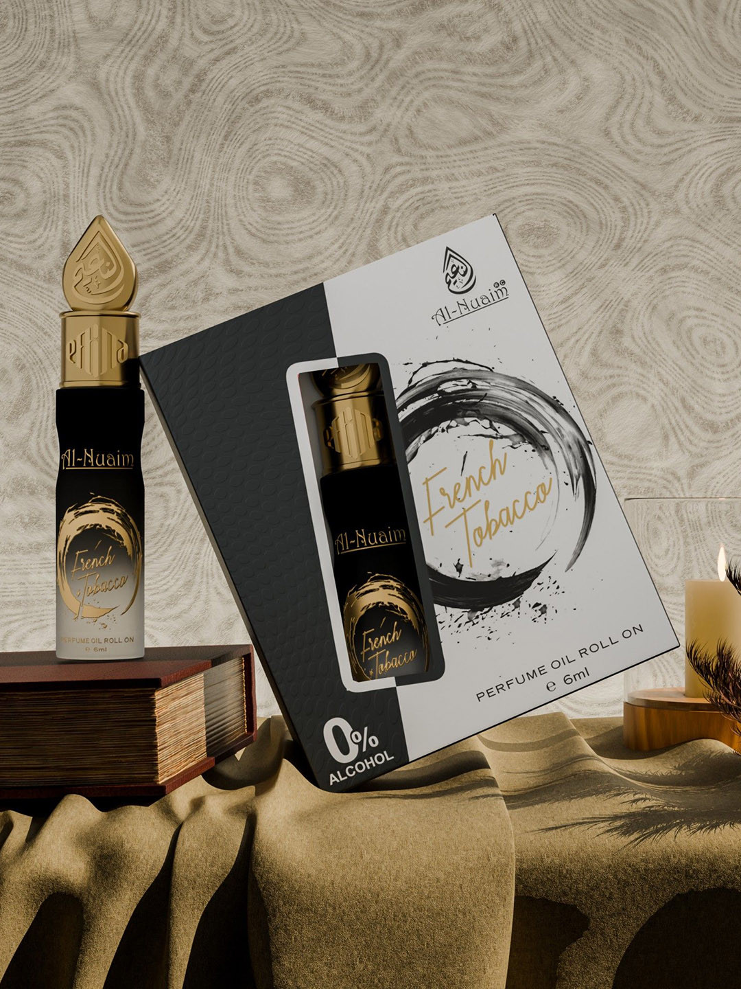 Al-Nuaim Set Of 2 French Tobacco 0% Alcohol Attar Roll On - 6ml Each