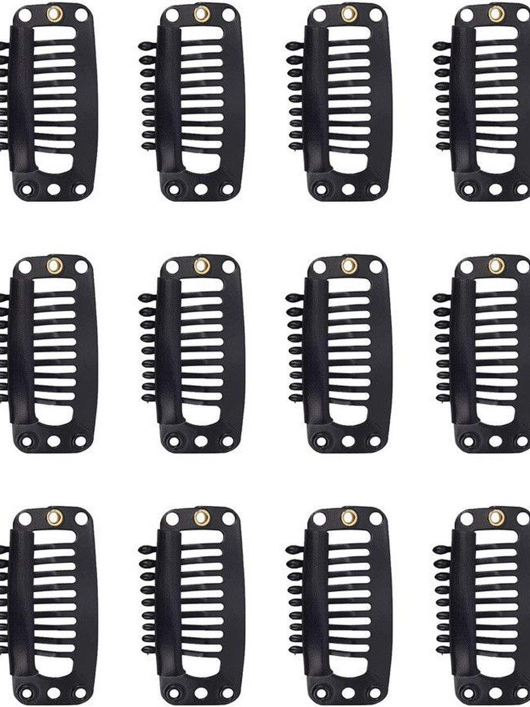 VIEWS Women Set of 12 Black Wavy Clip-In Locks Hair Extension