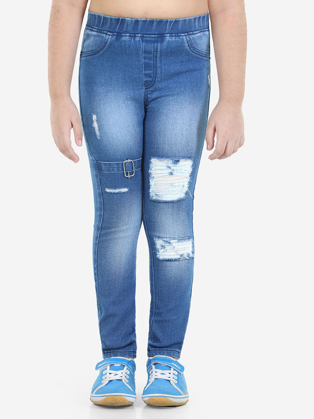 Naughty Ninos Girls Skinny Fit Distressed Washed Jeggings