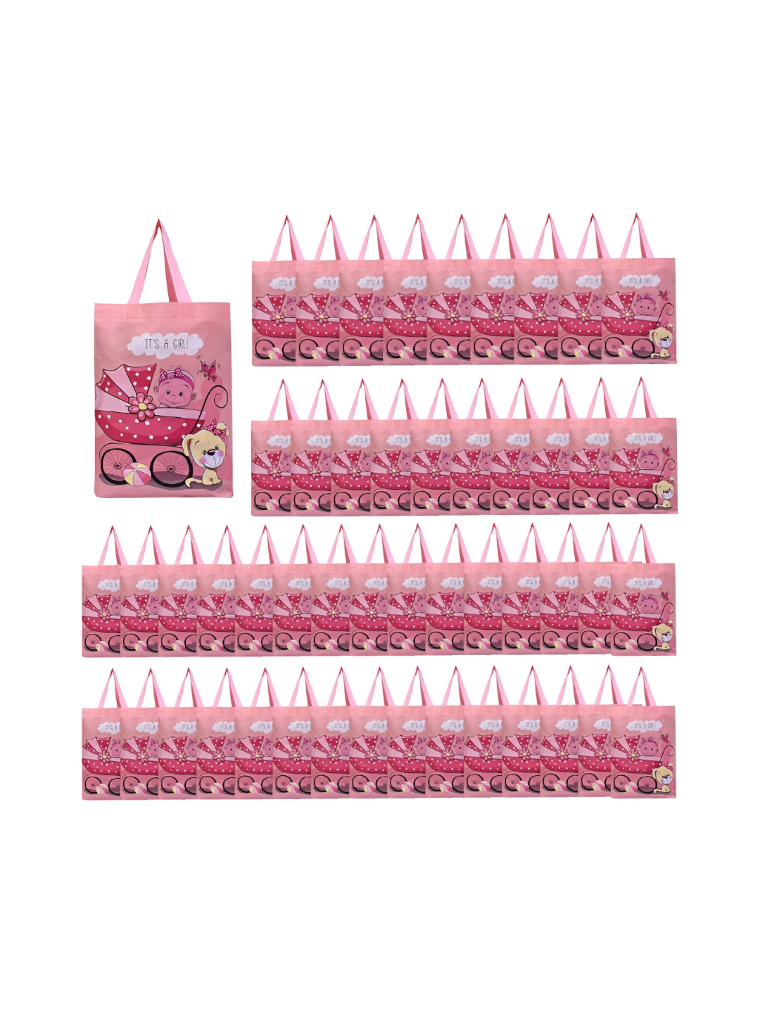 Aura Set Of 50 Graphic Printed Shopper Tote Bags