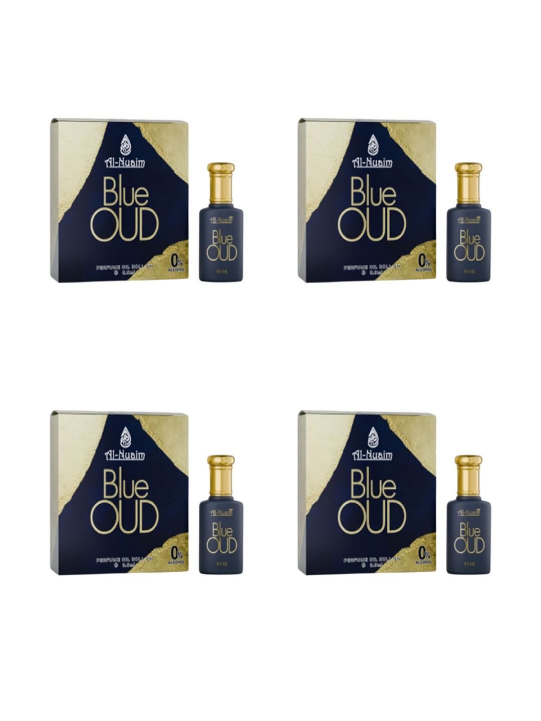 Al-Nuaim Set Of 4 Blue Oud Alcohol Free Attar - 9.9ml Each