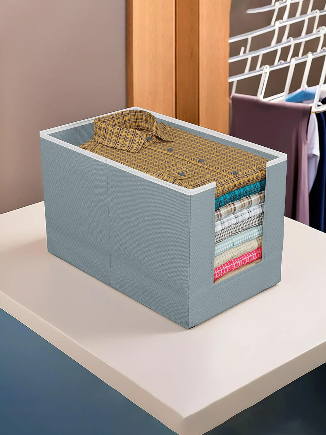 Kuber Industries Grey Non-Woven Multi-Utility Storage Box Organiser