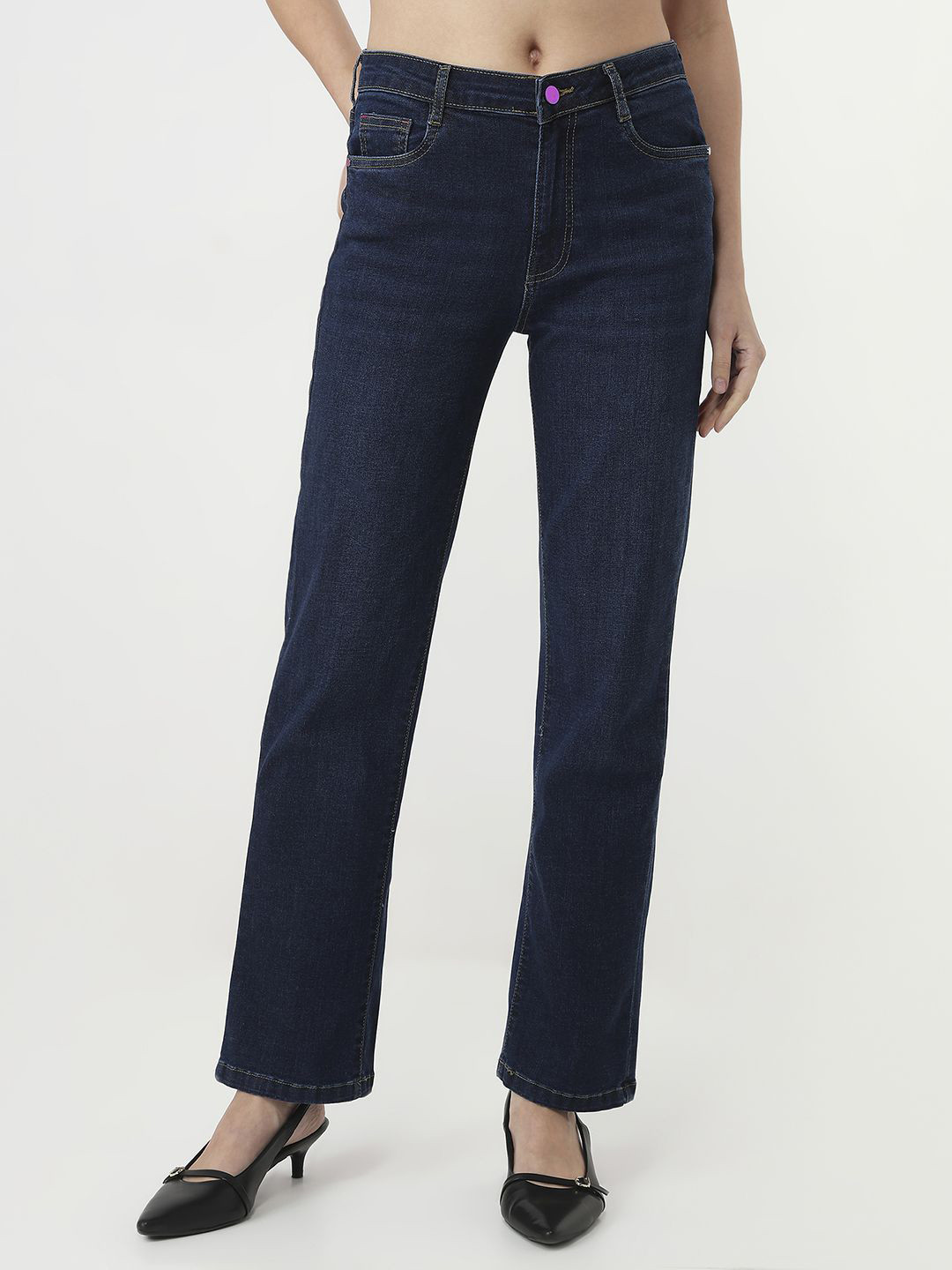 Kraus Jeans Women Straight Fit High-Rise Jeans