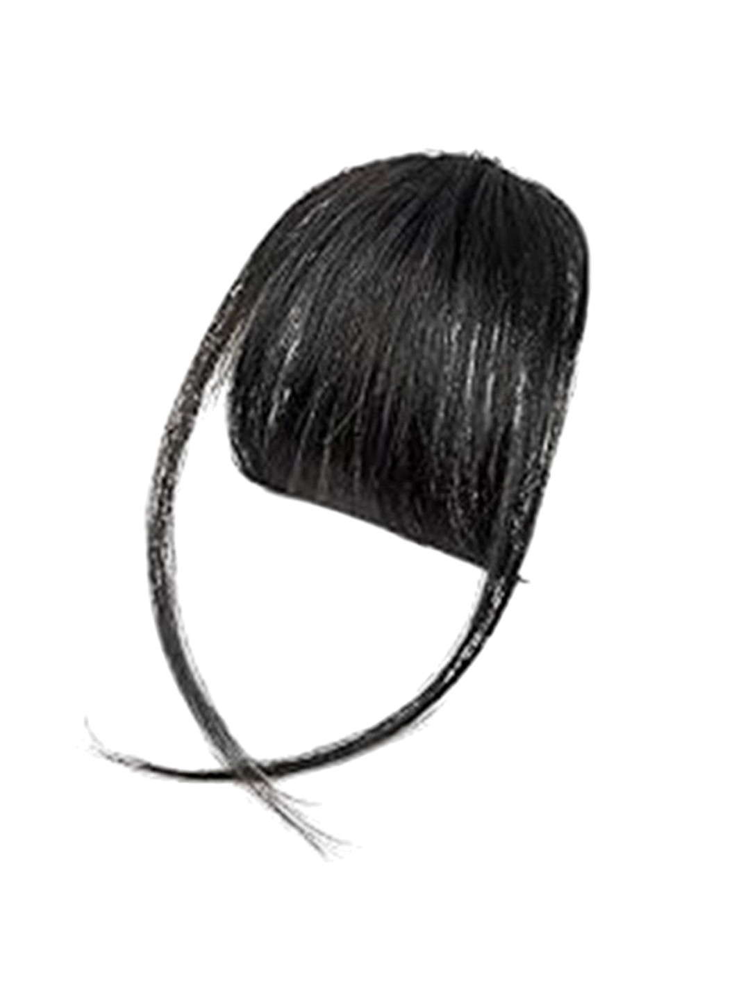 VIEWS Women Black Wavy Clip-In Bangs Hair Extension