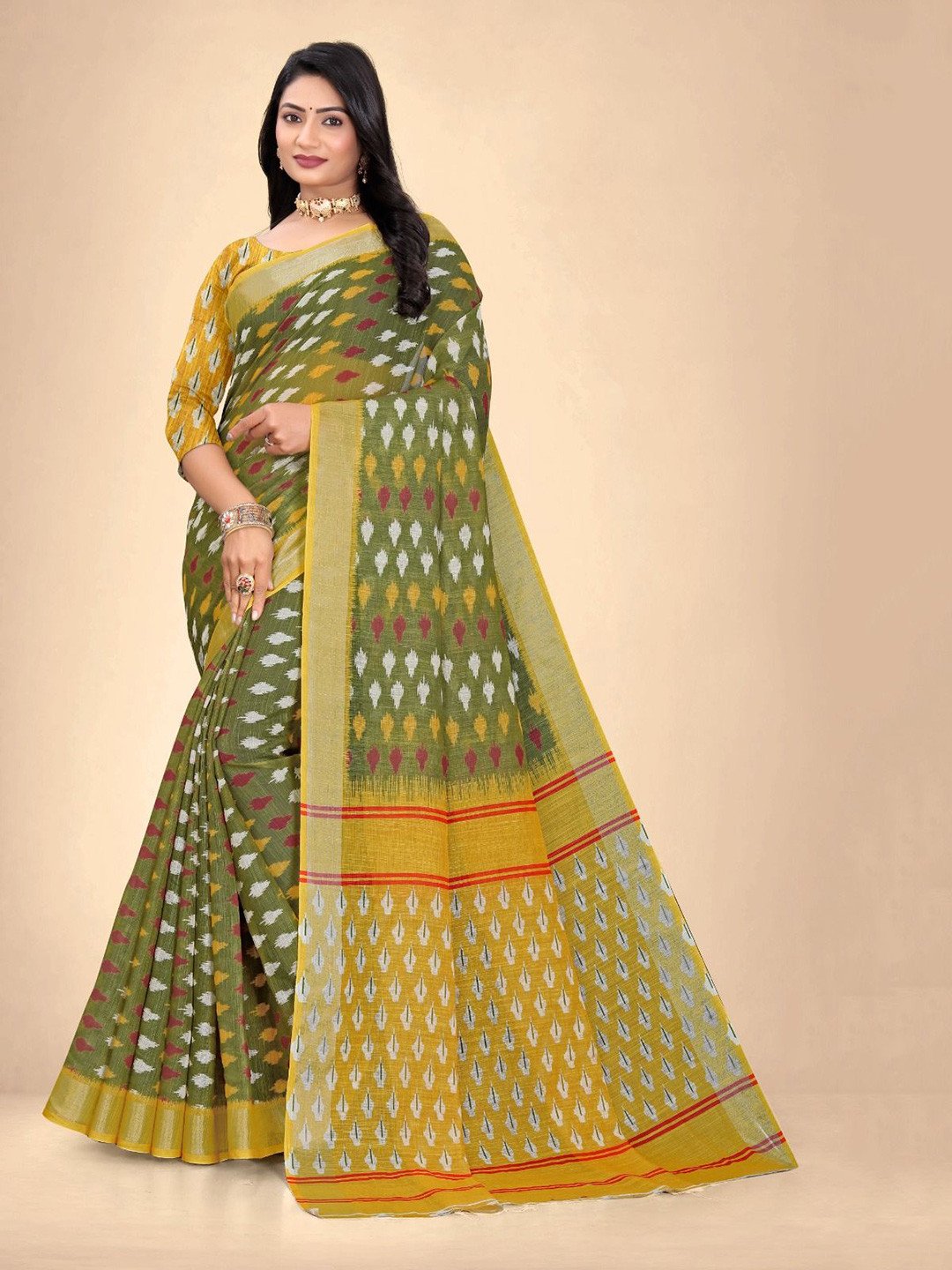 Abhilasha Zari Pure Cotton Maheshwari Saree