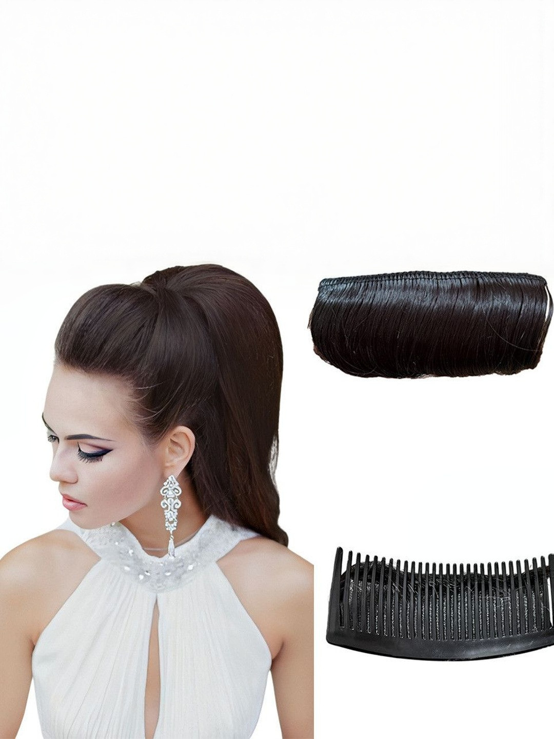 VIEWS Brown Wavy Clip-In  Puff Maker Hair Extension