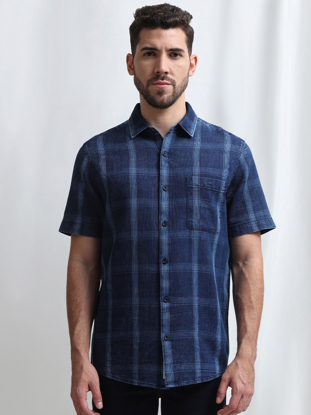 Mufti Men Slim Fit Checked Casual Shirt
