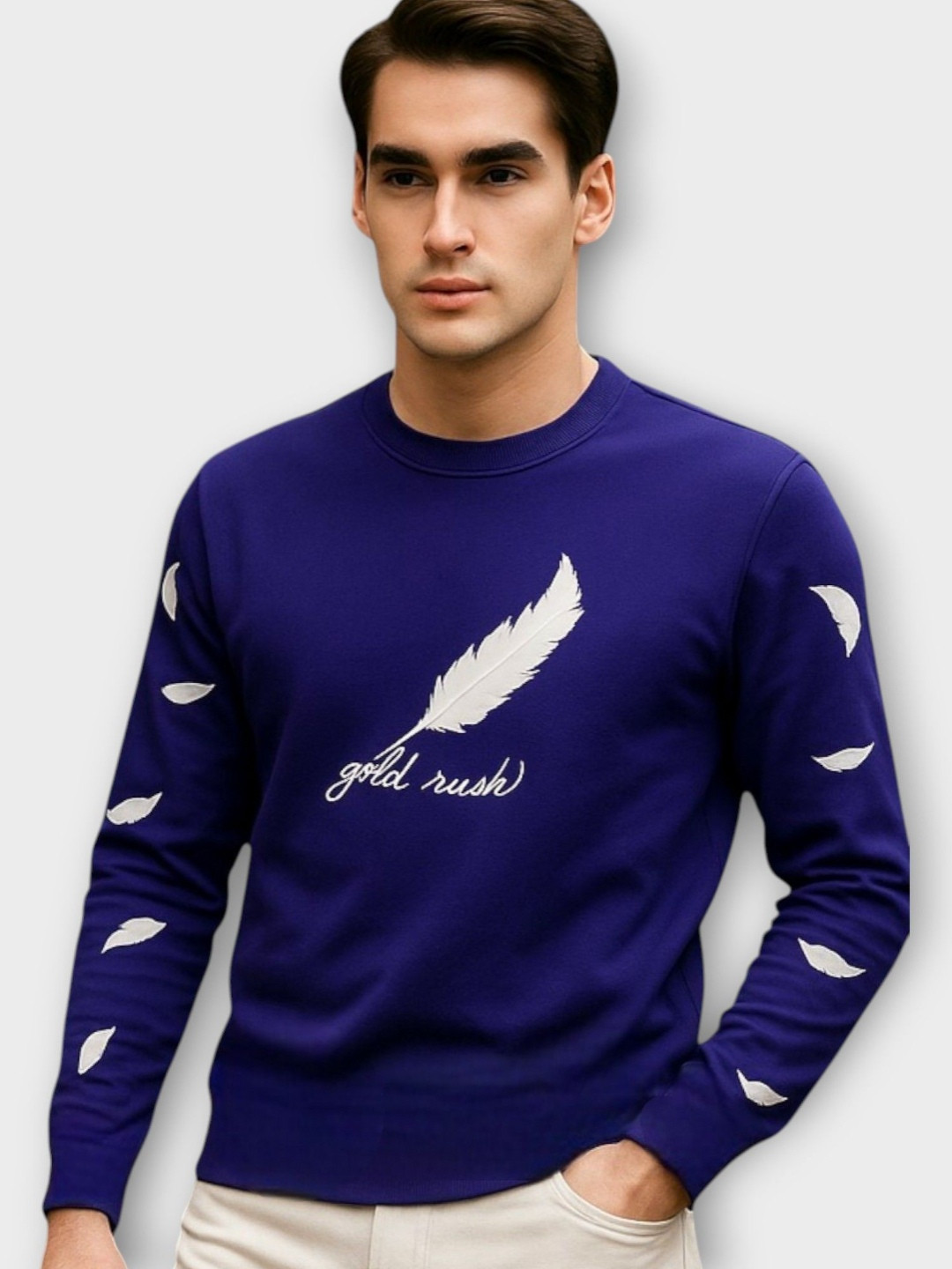 AUTNA Men Graphic Printed Round Neck Cotton T-shirt