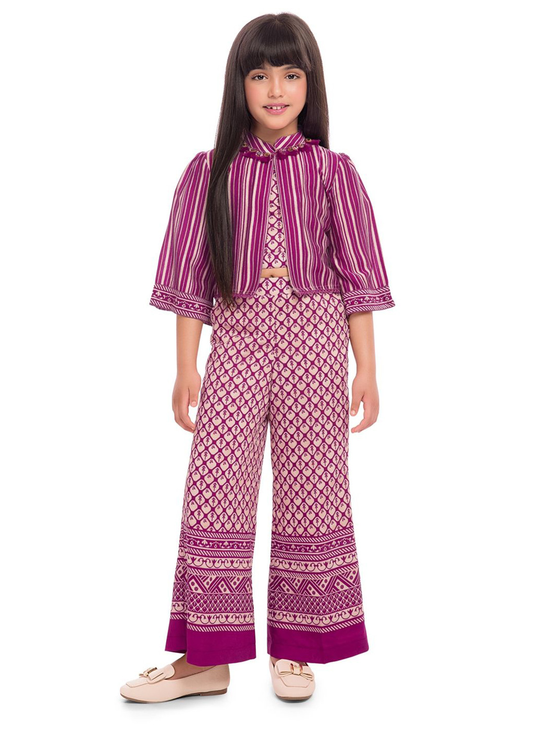 Tiny Baby Girls Printed Top with Palazzos