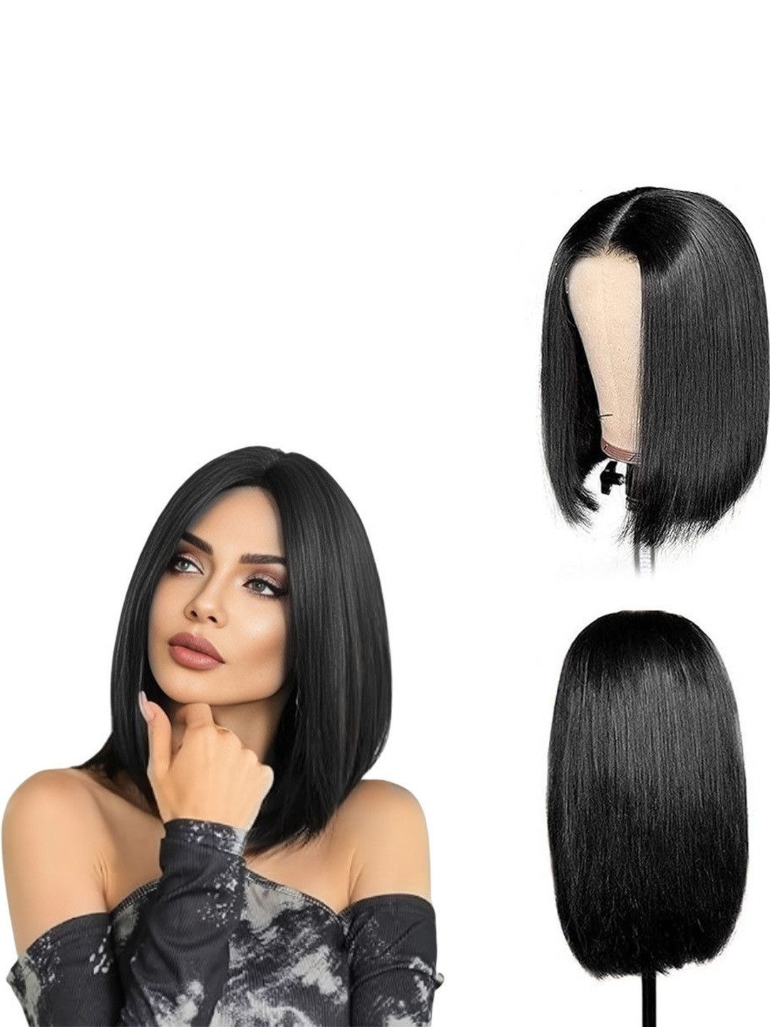 VIEWS Black Straight Tape-In Scalp Topper Hair Extension