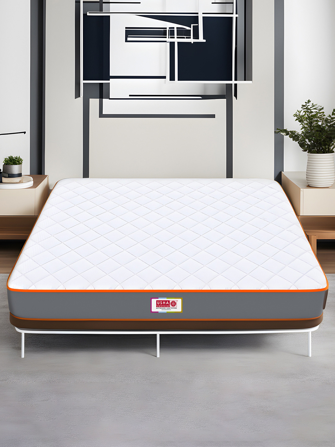 USHA SHRIRAM 7-Zone Dual & Hard and Soft HR Foam Queen Size 8 Inch Mattress (84X66)