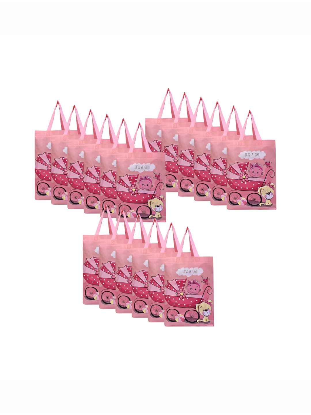 Aura Set Of 18 Printed Reusable & Foldable Shopping Bags with Handles