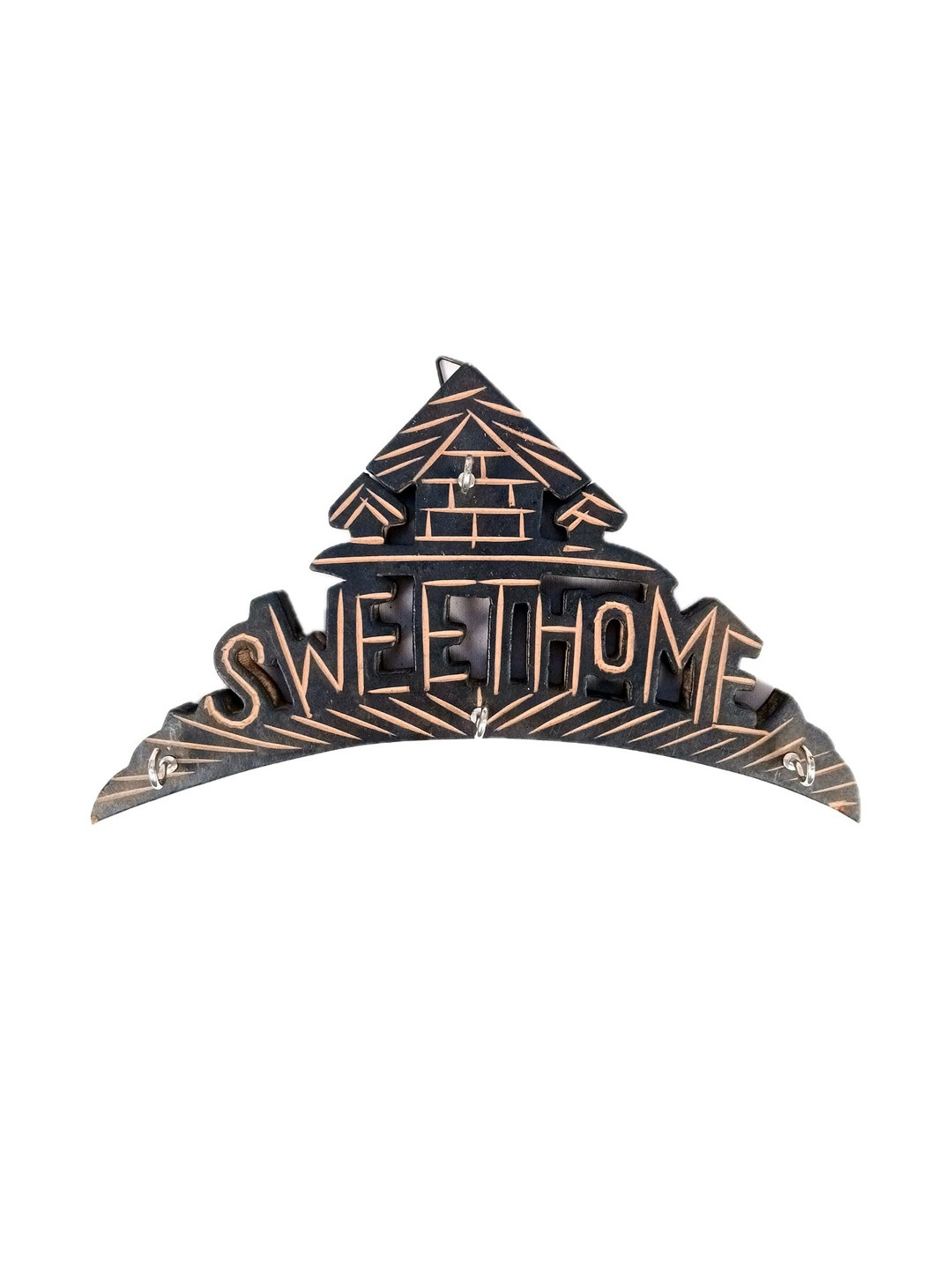 apka mart Brown & Black Key Hook Wall Decor