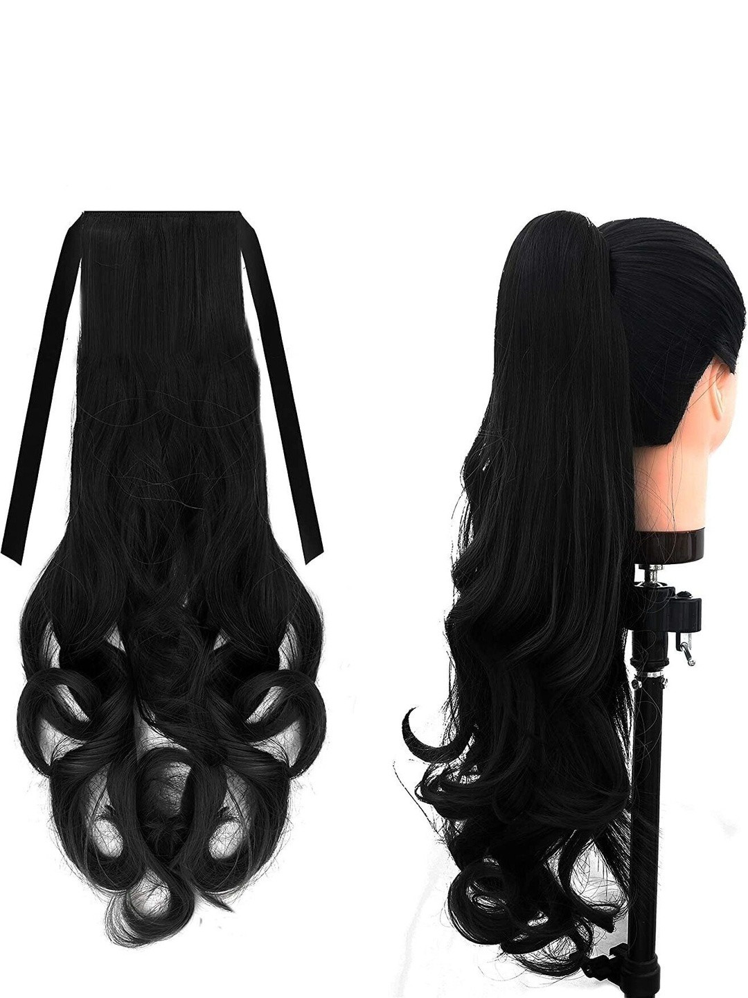 VIEWS Black Curly Clip-In Locks Hair Extension