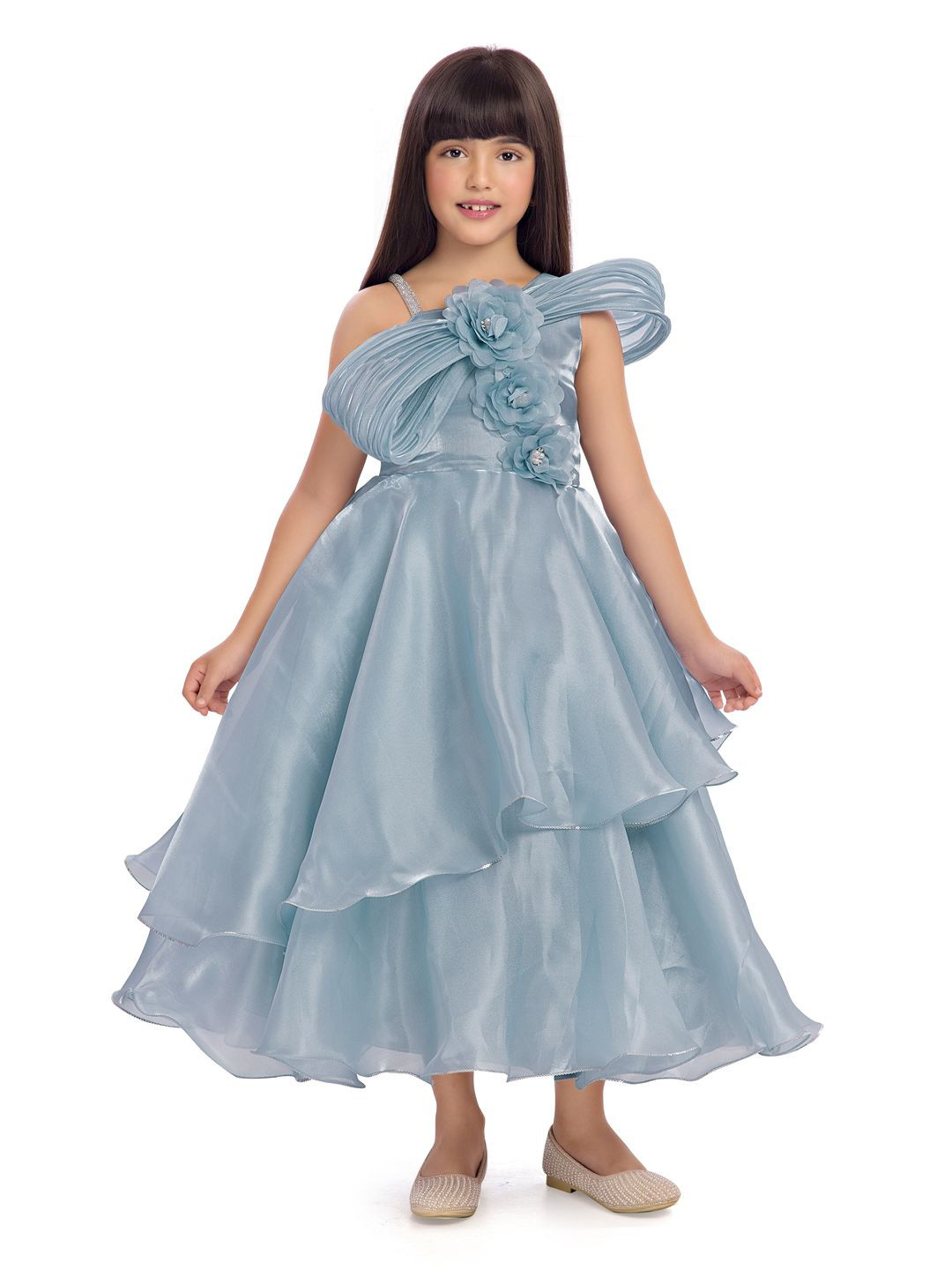 Tiny Kingdom Satin Fit & Flare Maxi Dress