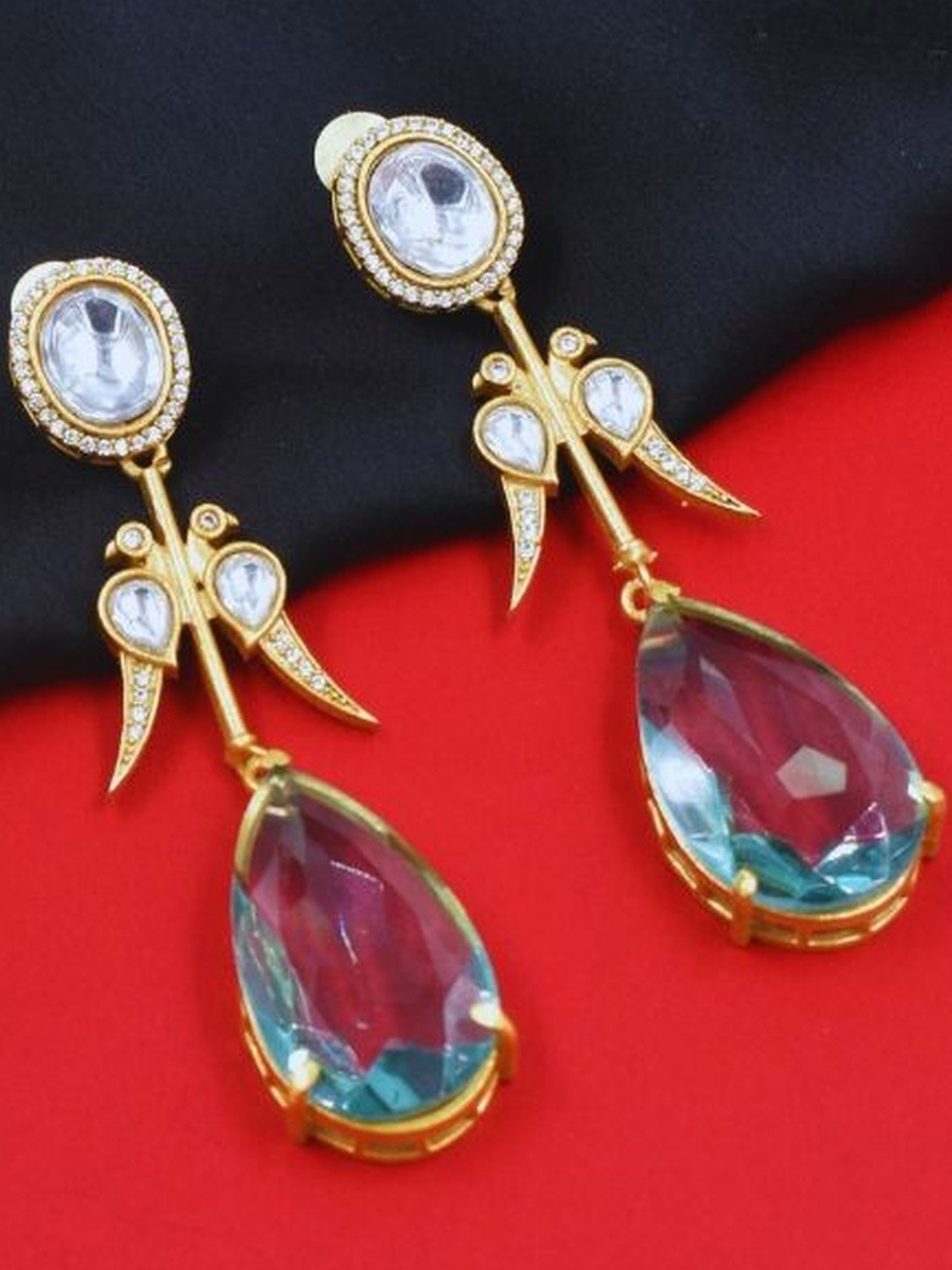 J & C Fashion Arena Women White & Pink Drop Earrings