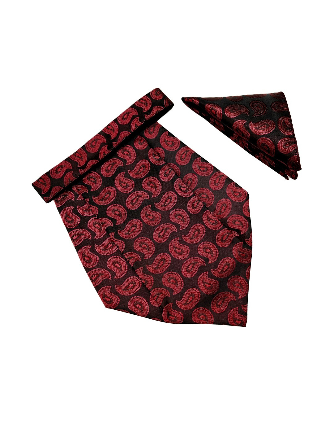 VOICI Men Burgundy Woven Design Pocket Square