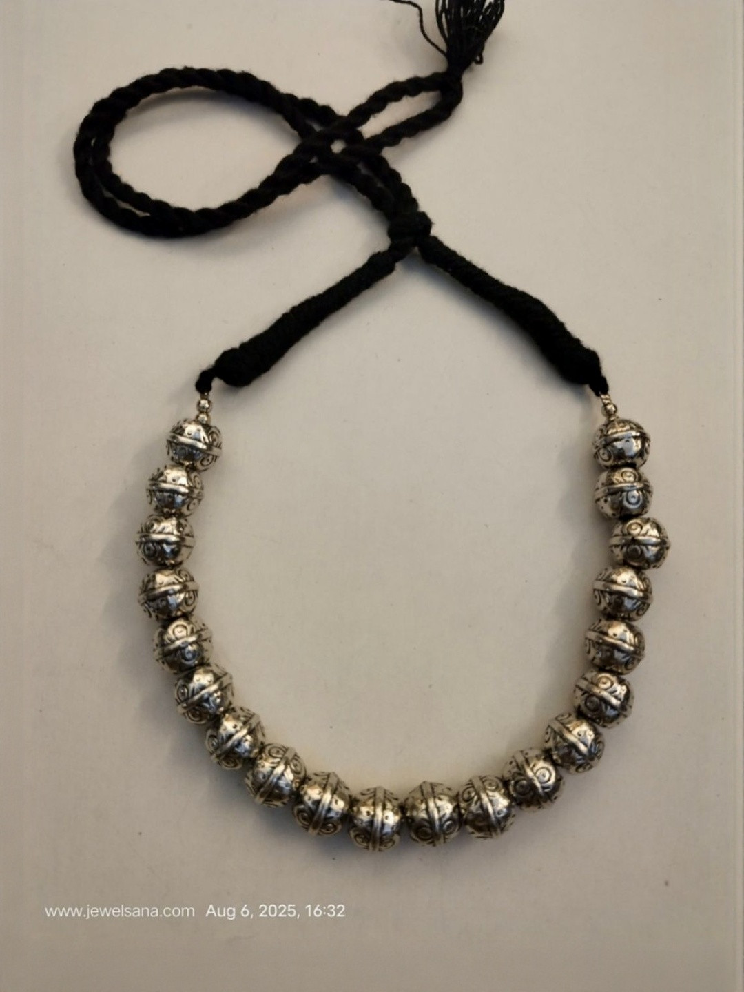 JewelSana German Oxidised Silver Necklace and Chains Set