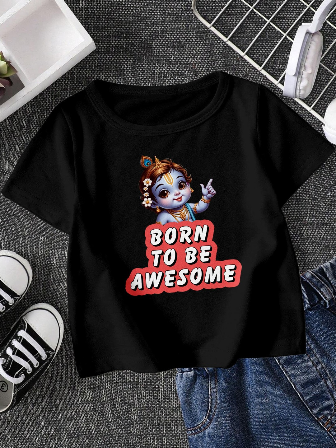 FIONAA TRENDZ Kids Little Krishna Printed T-shirt