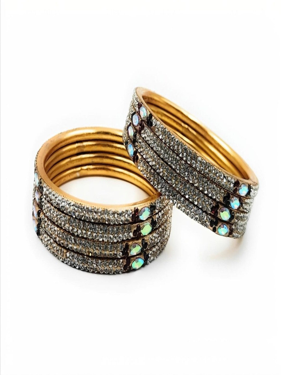 RAF DUKAN Women Pack of 2 Alloy Crystals Bangle