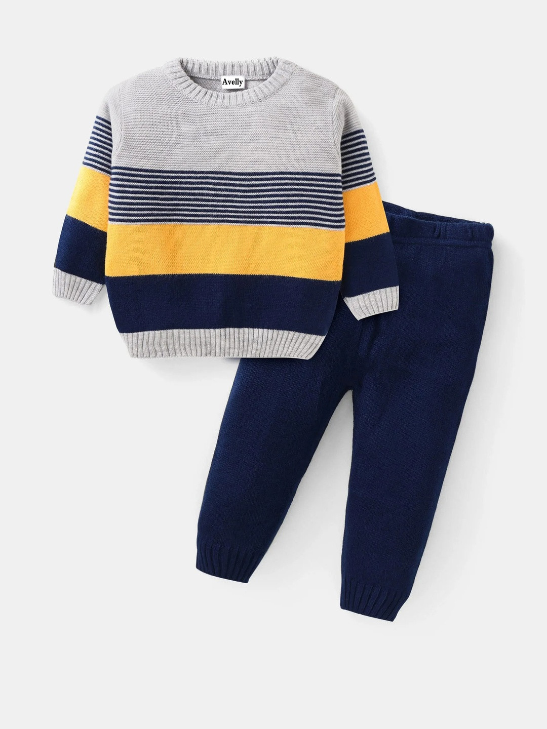 AVELLY Boys Striped Woollen Winter Wear