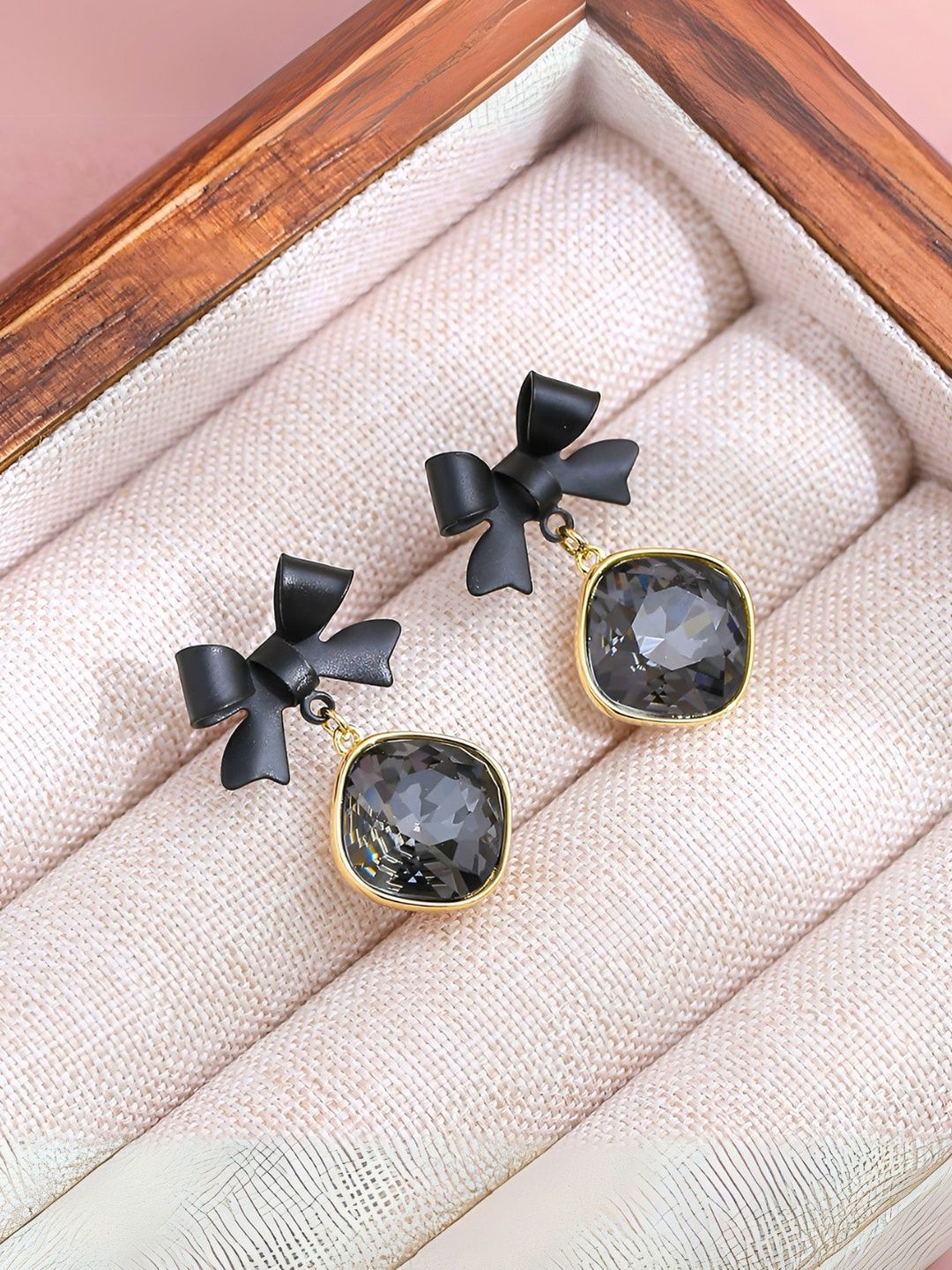DressBerry Gold-Plated Trendy Bow Korean Earrings