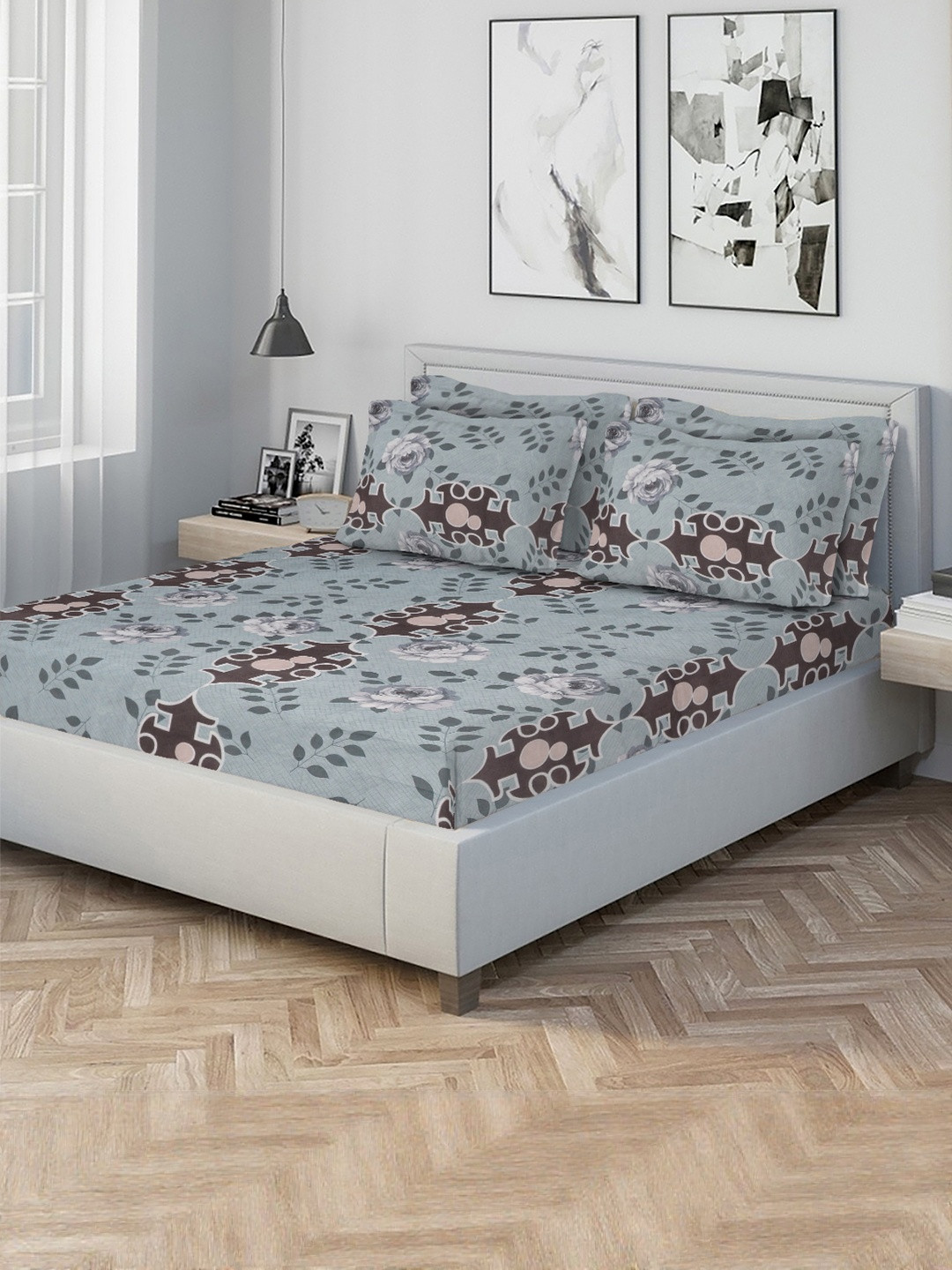 KLOTTHE 300 TC Polycotton King Bedsheet Set