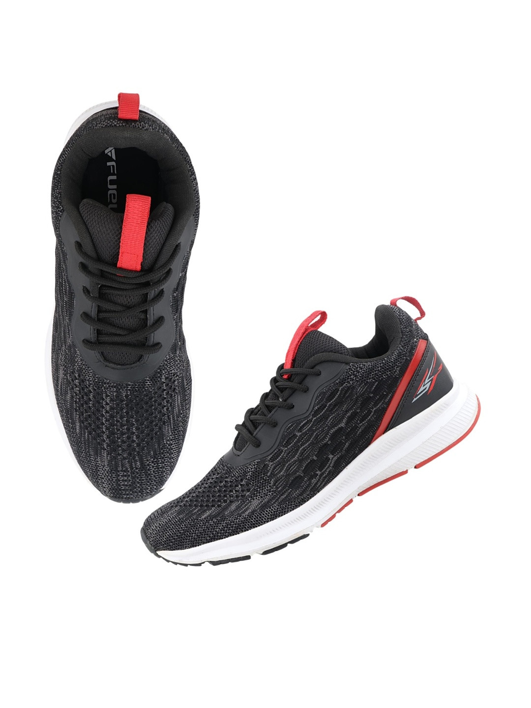 FUEL Men Black Mesh Running Shoes