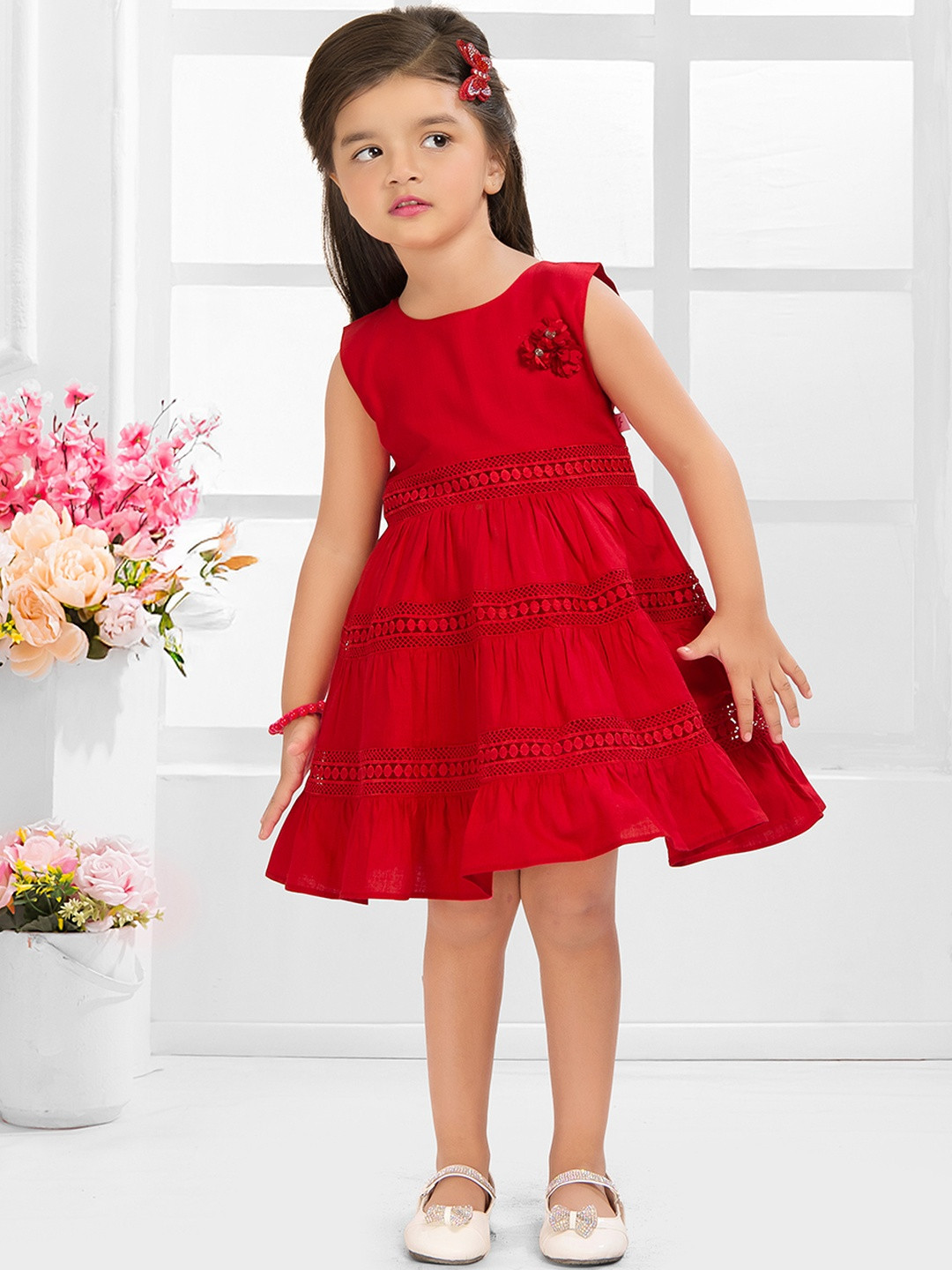 SNAZZYGIRL Soft Cotton Fit & Flare Dress