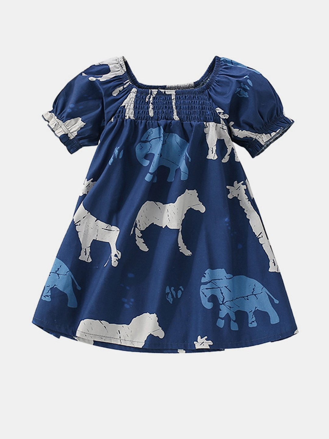 YK Girls Animal Printed Cotton Dresses