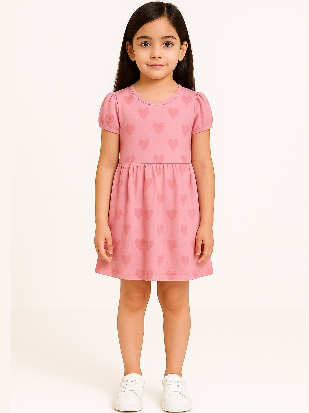 BURBN Girls Pink Cotton Dresses