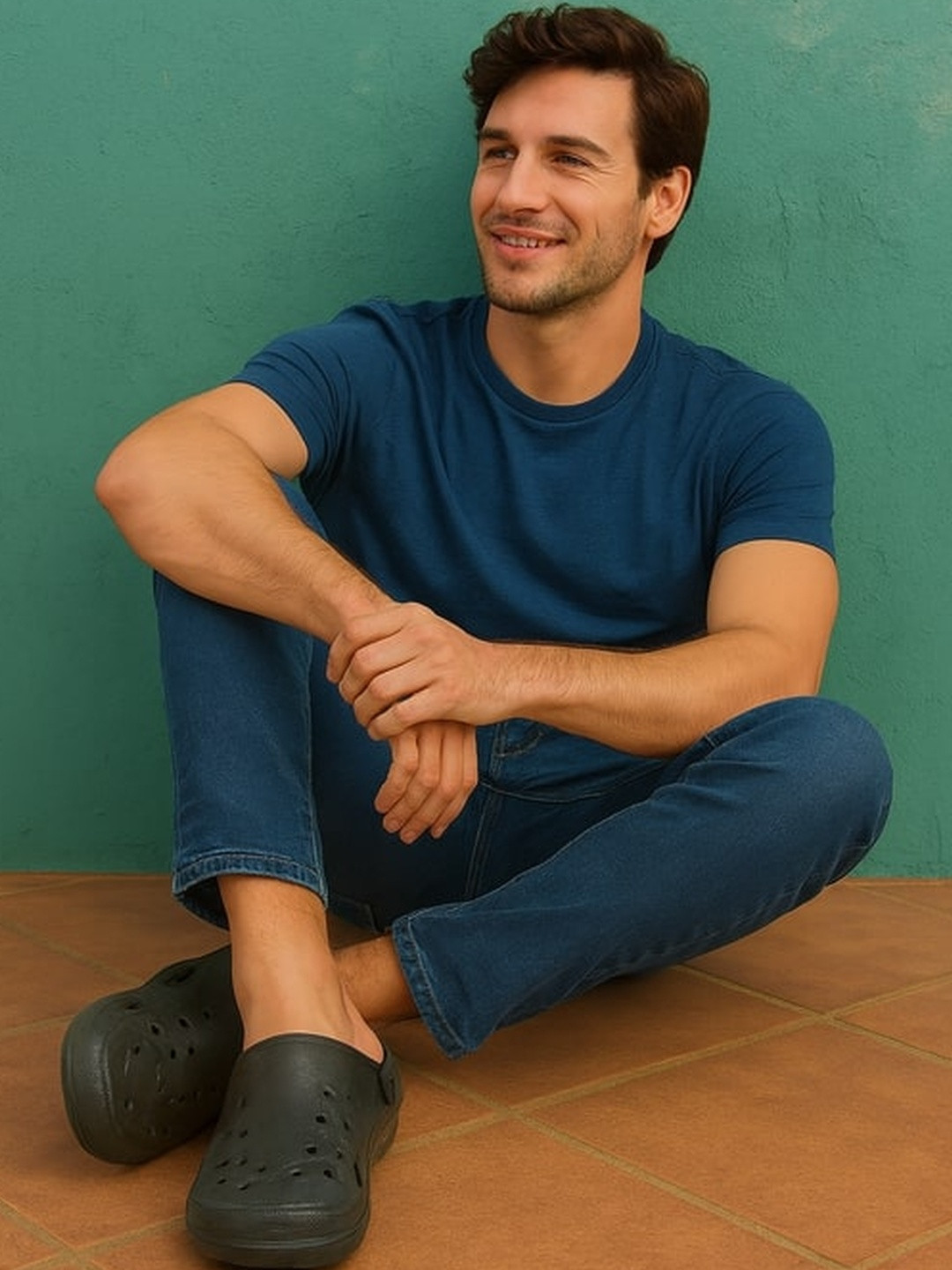 Poddar Unisex Solid Bayaband Perforations Clogs