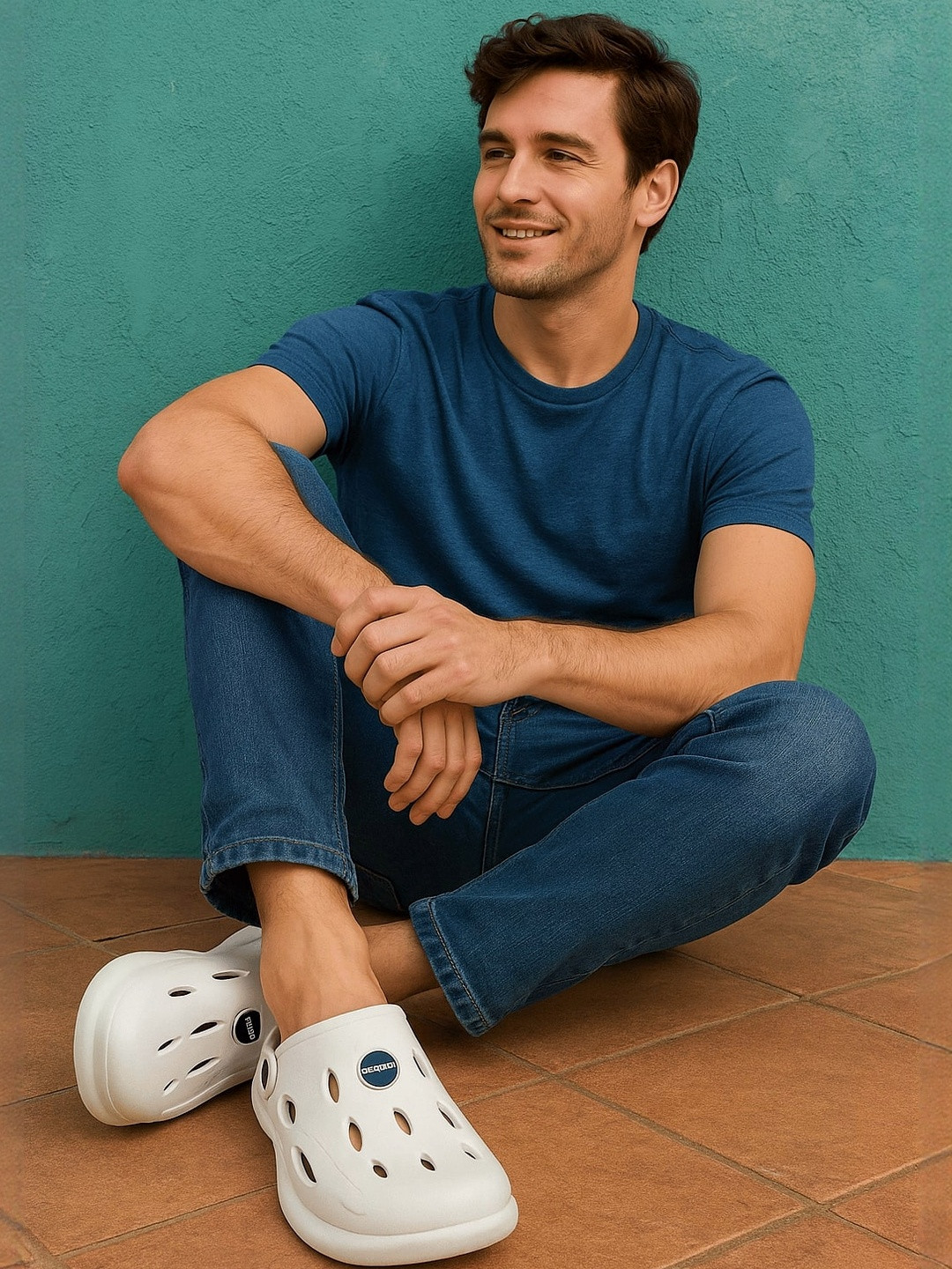 Poddar Men Grey Chunky Solid Clogs