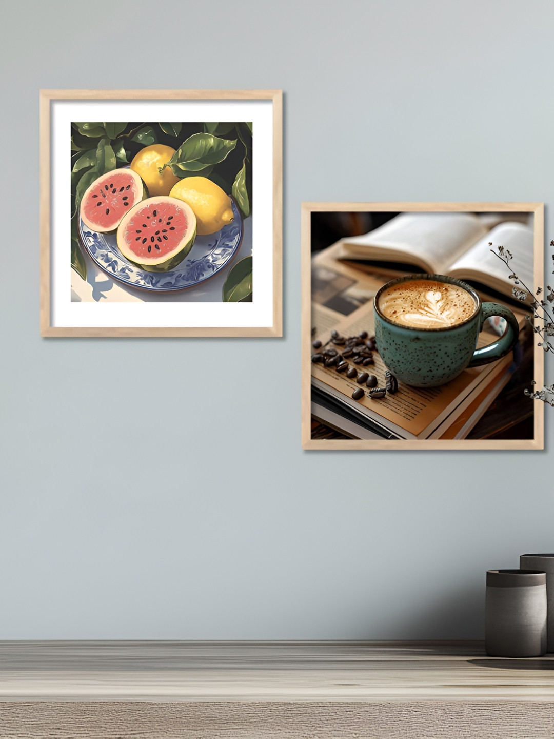 Kotart Restaurant Brown & Red 2 Pieces Printed Wooden Wall Arts