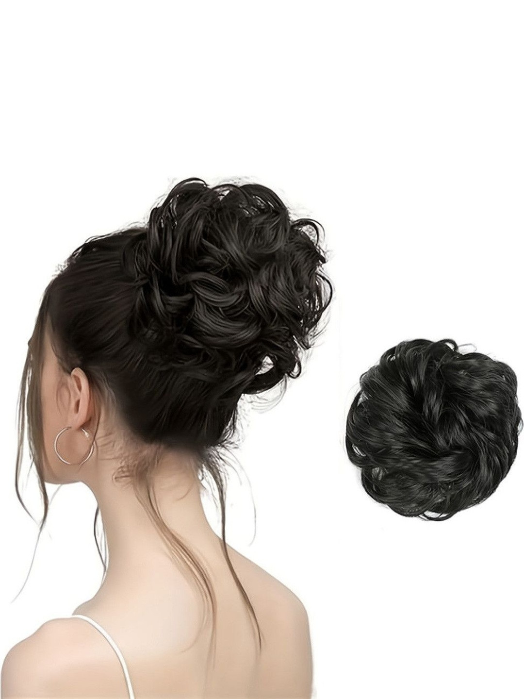 VIEWS Halo Wavy Bun Hair Extension - Black - 8 Inch