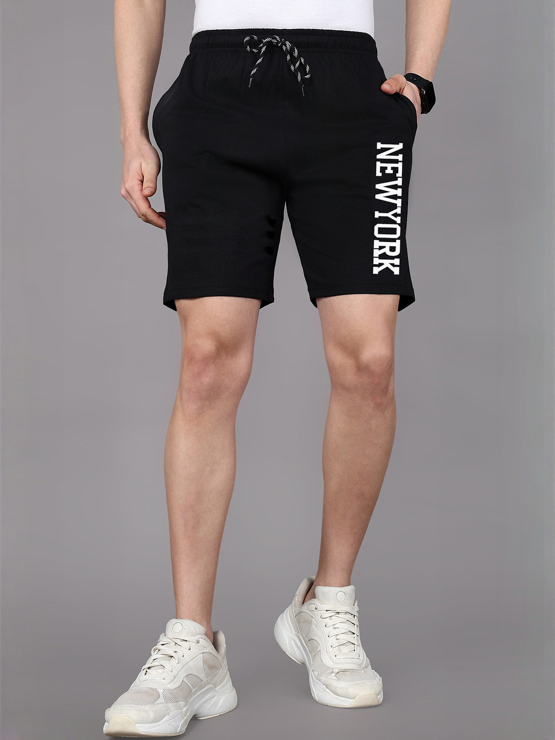 Moda Rapido Men Black Solid Sport Gym Shorts