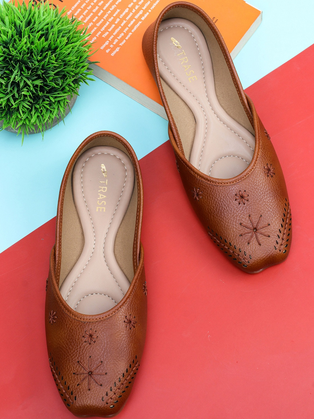 TRASE Women Laser Cut & Embroidered Flats Bellies