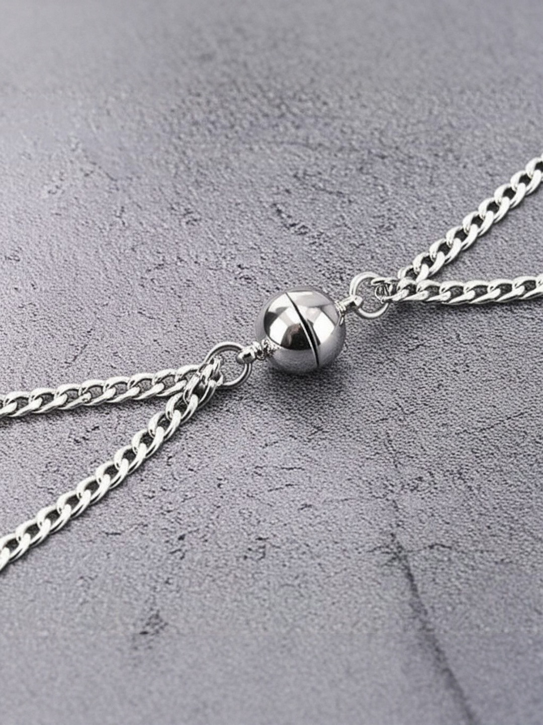 DressBerry Unisex Silver-Plated Special Ball Magnet Attraction Love Memory Necklace