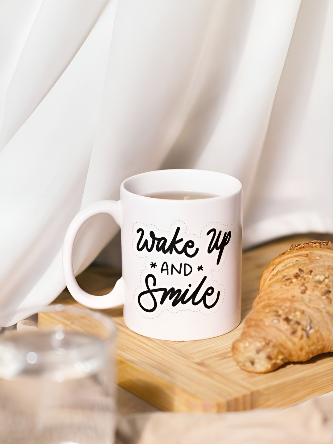 One Posh Home White & Black Typography Printed Ceramic Glossy Mug