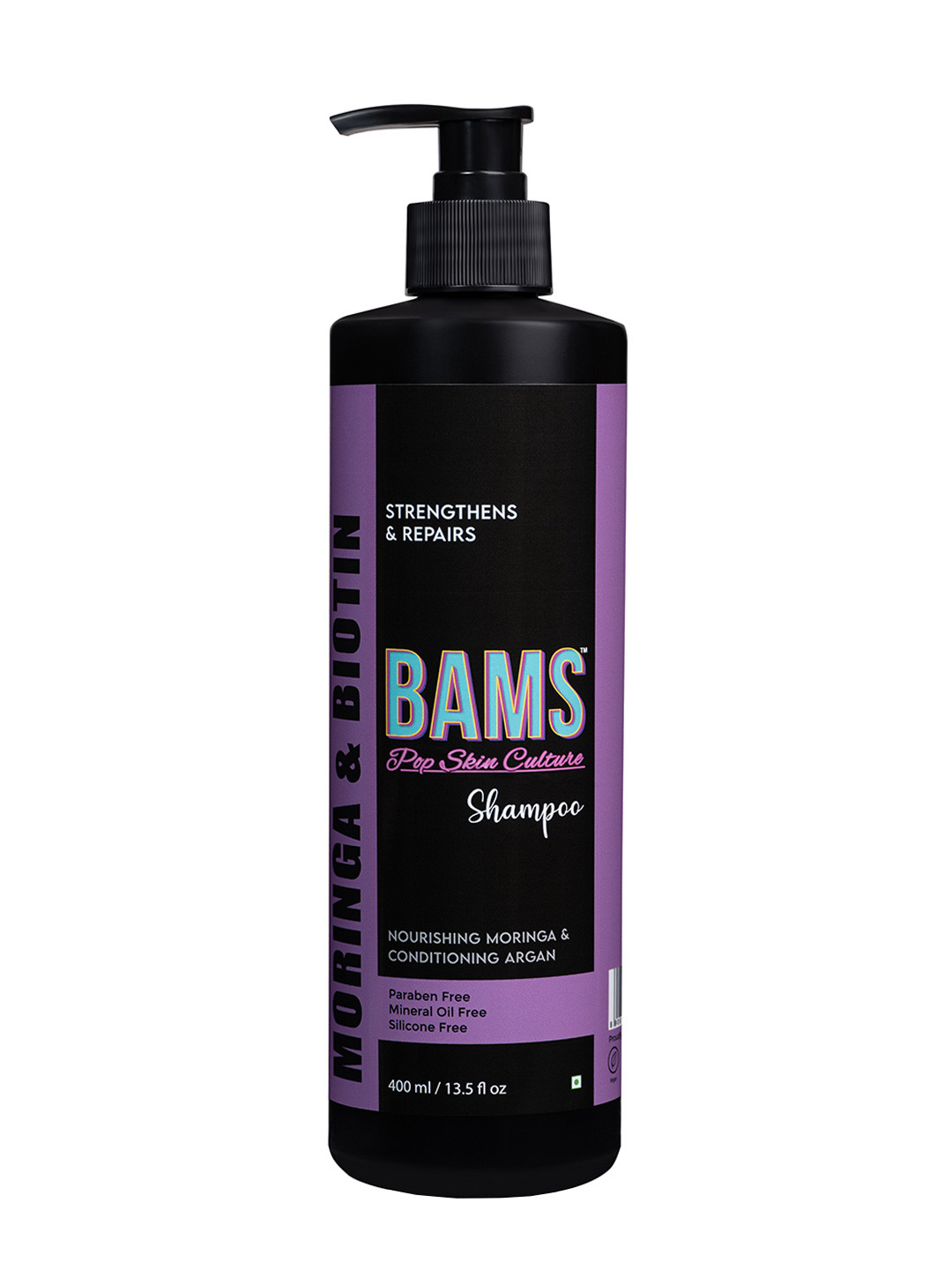 BAMS POP SKIN CULTURE Keratin Enriched With Moringa & Biotin Shampoo - 400 ml