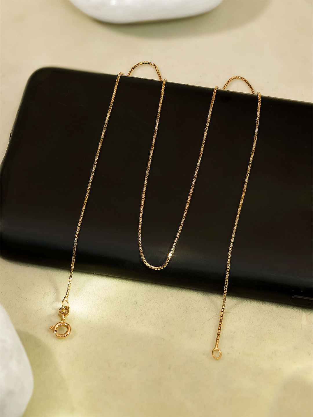 Tweov 925 Sterling Silver Rose Gold Plated Box Chain