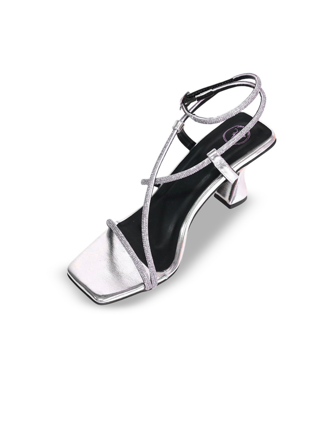 Sana K Luxurious Footwear Berry Women Embellished Strappy Slim Heeled Sandals