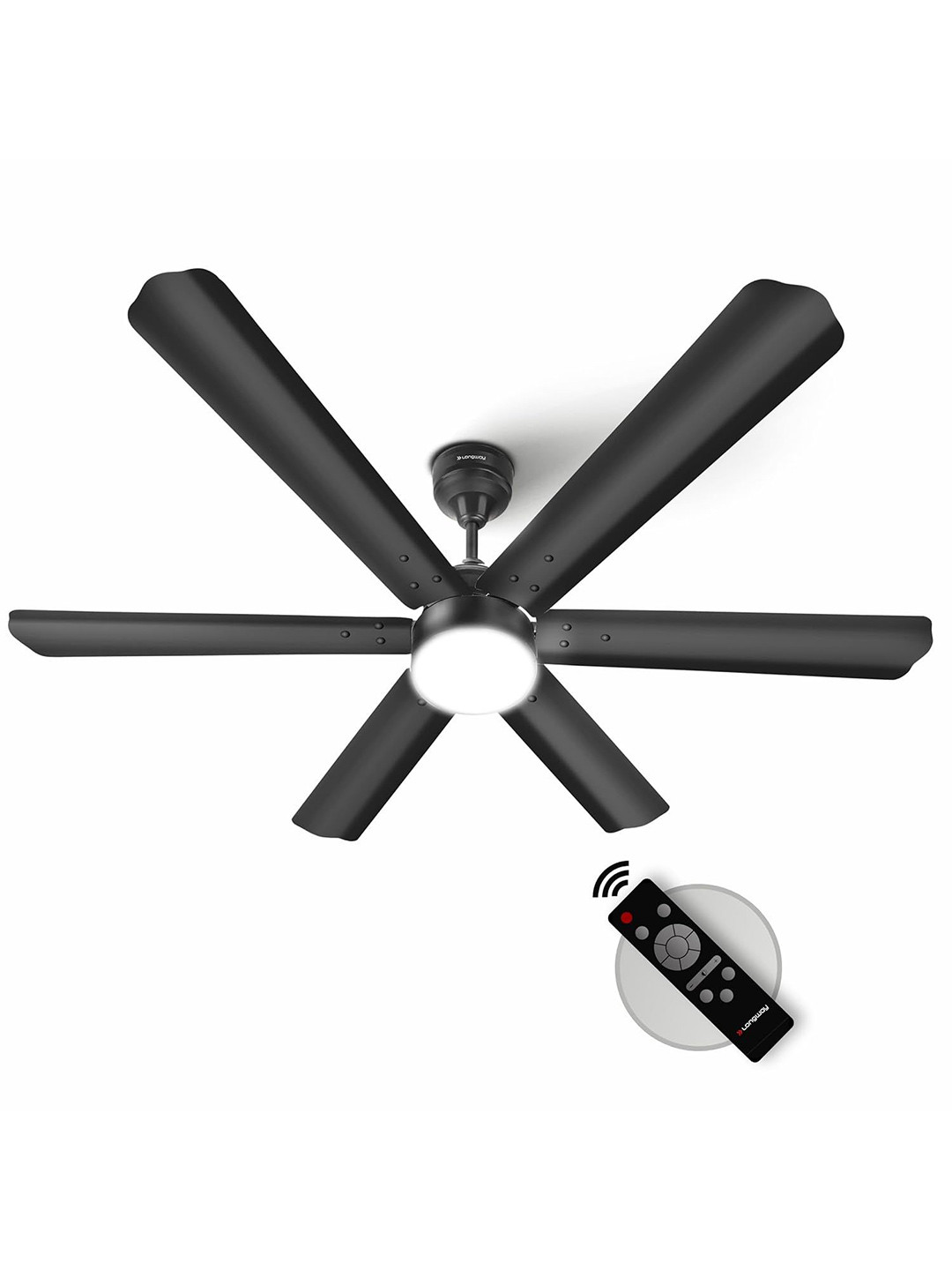Longway Smoked Brown Luminair 1200 mm Ceiling Fan with Remote Control & LED Light 6 Blade