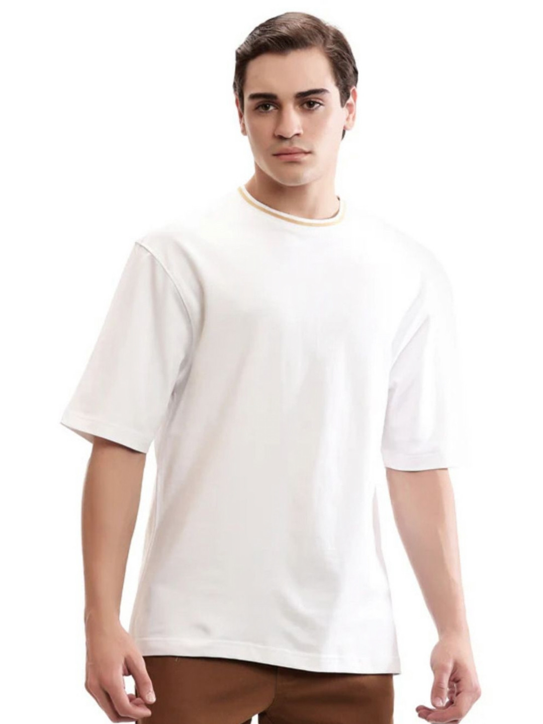 7 Cavalry Round Neck Drop-Shoulder Sleeves Cotton T-shirt