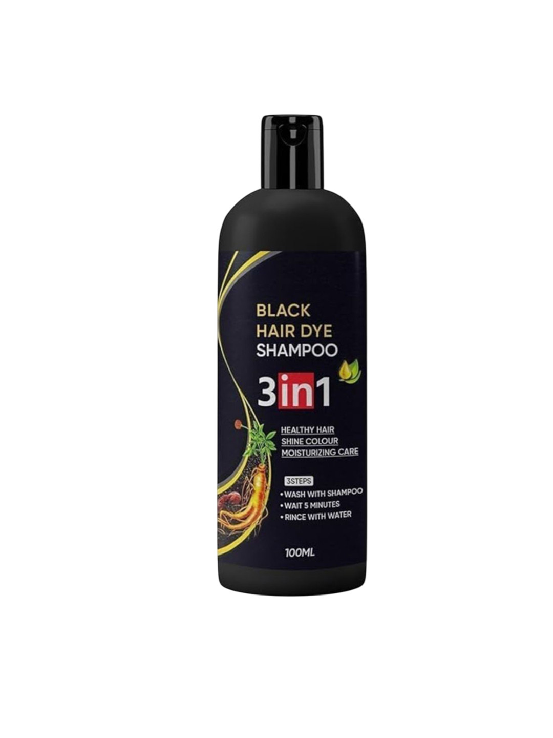 CHIWA 3 In 1 Moisturizing Hair Dye Shampoo - 100 ml - Black