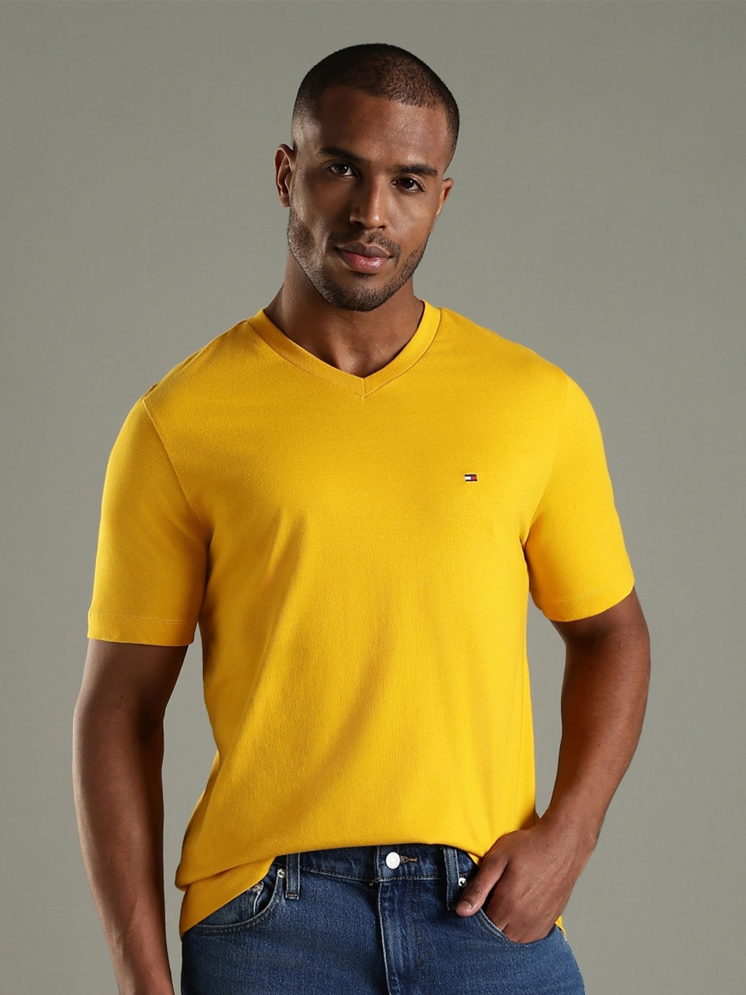 Tommy Hilfiger V-Neck Regular Fit Cotton T-Shirt