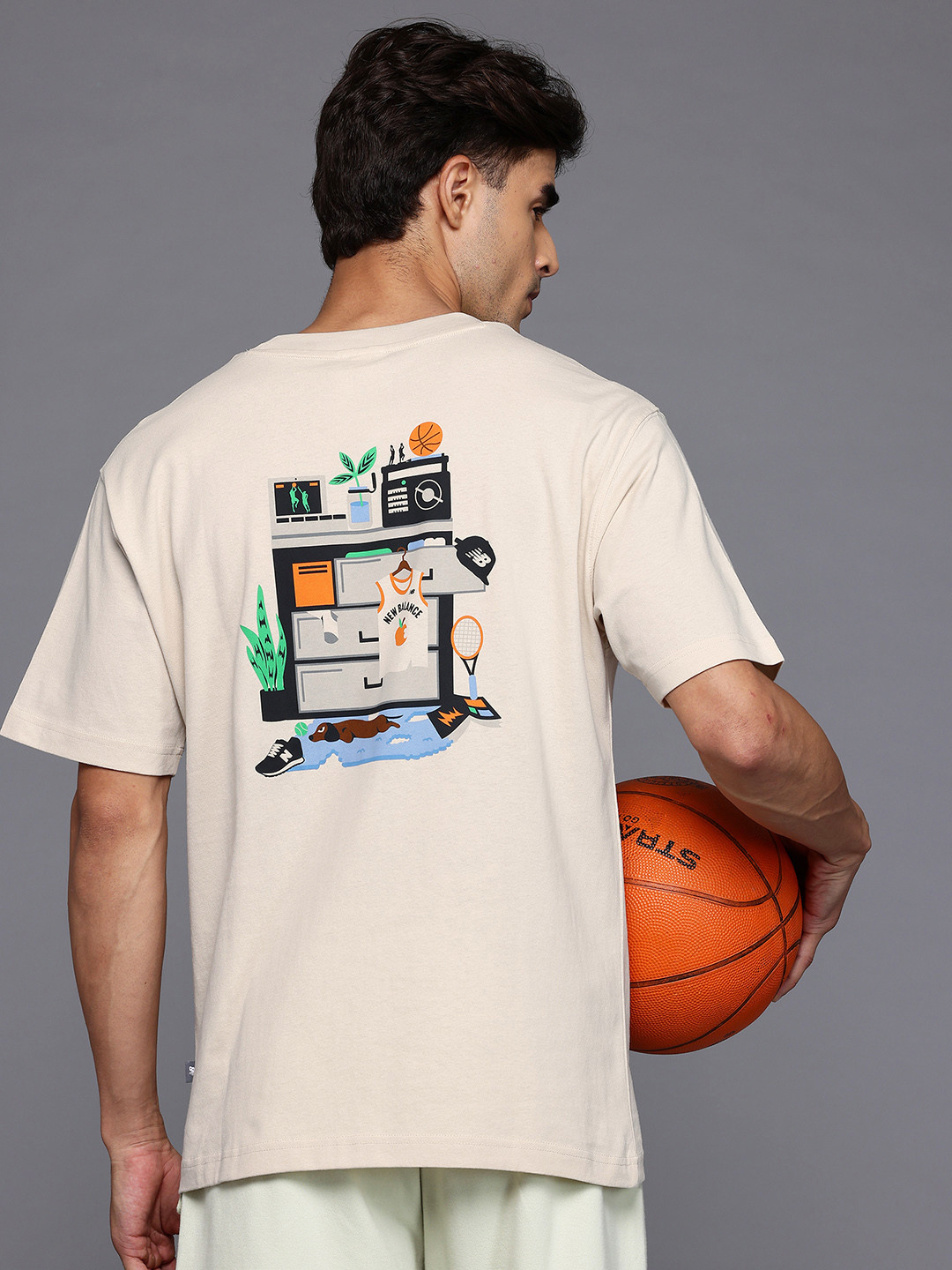 New Balance X Drake Cereal Room Printed Drop-Shoulder Sleeves Pure Cotton T-shirt