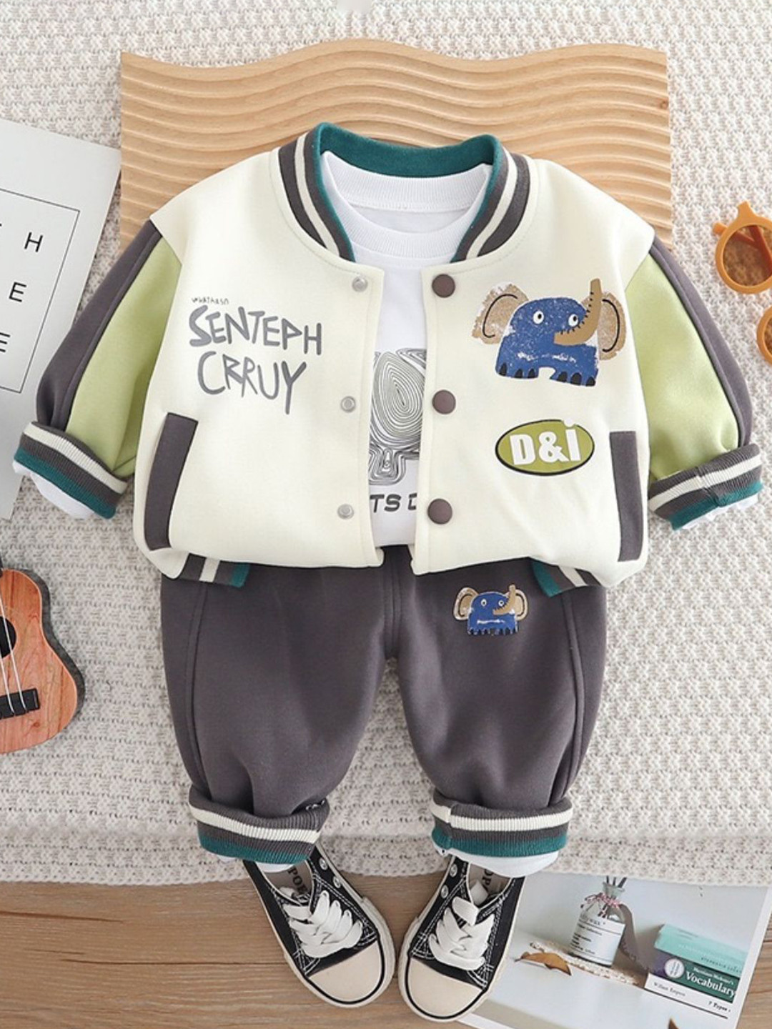 Googo Gaaga Boys Self Design Pure Cotton T-shirt And Shirt With Trousers