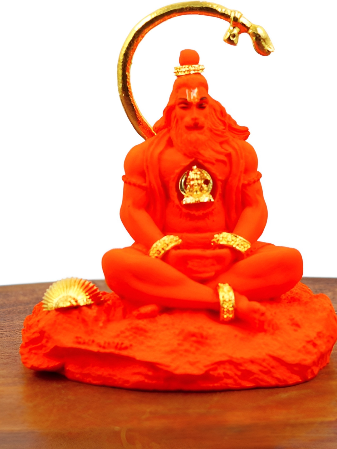 INTERNATIONAL GIFT Red & Gold-Toned Lord Hanuman Religious Idol Showpiece