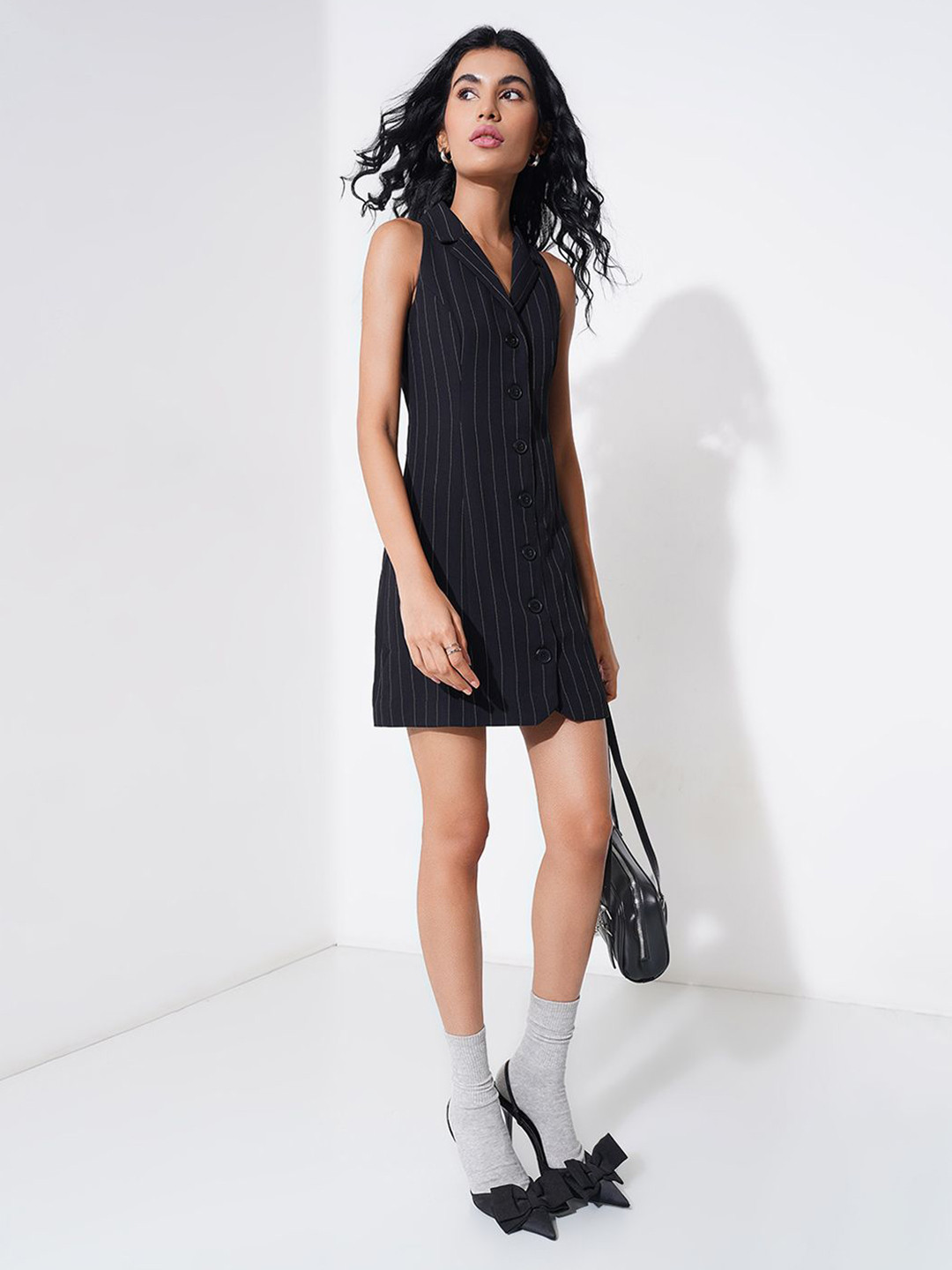 Honey by Pantaloons Women Striped Shirt Collar Shift Mini Dress